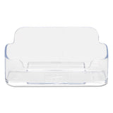 Horizontal Business Card Holder, 50 Card Cap, 3 7-8 X 1 13-16 X 1 3-8, Clear