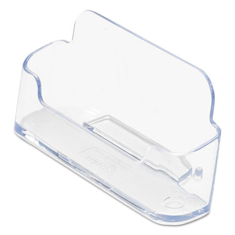 Horizontal Business Card Holder, 50 Card Cap, 3 7-8 X 1 13-16 X 1 3-8, Clear