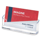 Horizontal Business Card Holder, 50 Card Cap, 3 7-8 X 1 13-16 X 1 3-8, Clear