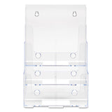 3-compartment Docuholder, Magazine Size, 9.5w X 6.25d X 12.63, Clear