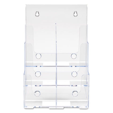 6-compartment Docuholder, Leaflet Size, 9.63w X 6.25d X 12.63h, Clear