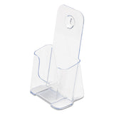 Docuholder For Countertop-wall-mount, Leaflet Size, 4.25w X 3.25d X 7.75h, Clear