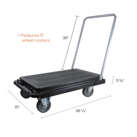 Heavy-duty Platform Cart, 500 Lb Capacity, 21 X 32.5 X 37.5, Black