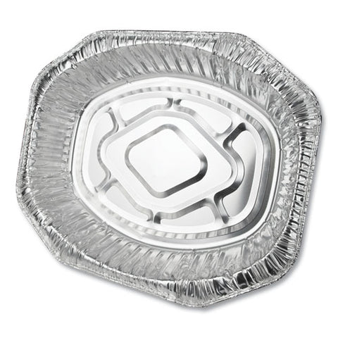 Aluminum Roaster Pans, Extra-large Oval, 230 Oz, 18.5 X 14 X 3.38, Silver, 50-carton