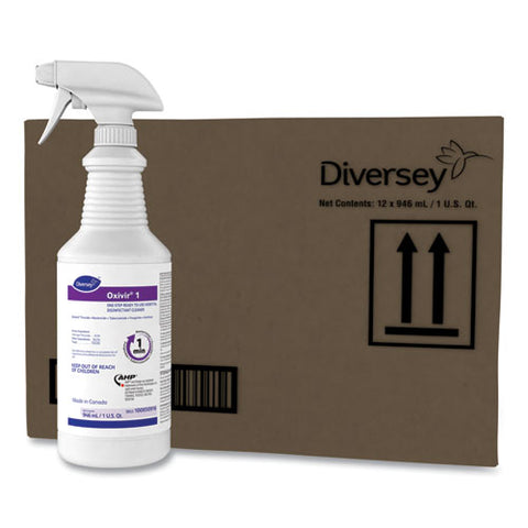 Oxivir 1 Rtu Disinfectant Cleaner, 32 Oz Spray Bottle, 12-carton