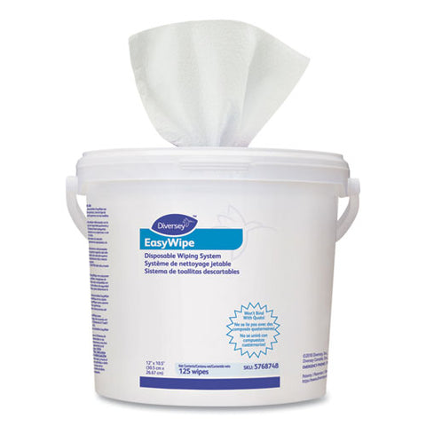 Easywipe Disposable Wiping Refill, 8 5-8 X 24 7-8, White, 125-bucket, 6-carton