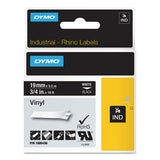 Rhino Permanent Vinyl Industrial Label Tape, 0.75" X 18 Ft, Black-white Print