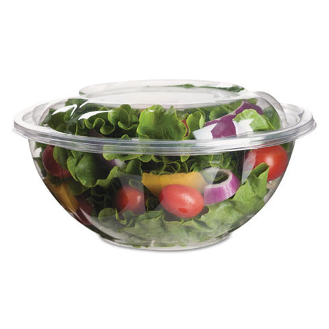 Renewable And Compostable Salad Bowls With Lids, 24 Oz, Clear, 50-pack, 3 Packs-carton