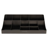 11-compartment Coffee Condiment Organizer, 18 1-4 X 6 5-8 X 9 7-8, Black