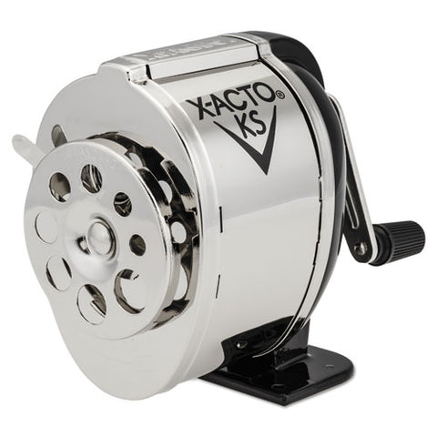 Ks Manual Classroom Pencil Sharpener, Table-wall-mount, Manual, 2.75" X 4.75" X 4.25", Black-nickel