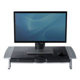 Office Suites Premium Monitor Riser, 27" X 14" X 4" To 6.5", Black-silver