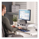 Office Suites Standard Monitor Riser, For 21" Monitors, 19.78" X 14.06" X 4" To 6.5", Black-silver, Supports 80 Lbs