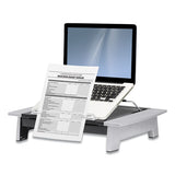 Office Suites Monitor Riser Plus, 19.88" X 14.06" X 4" To 6.5", Black-silver, Supports 80 Lbs