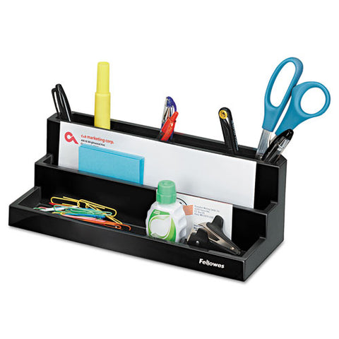 Designer Suites Desktop Organizer, 11 1-8 X 5 X 3 7-8, Black Pearl