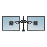 Professional Series Depth Adjustable Dual Monitor Arm, 360 Deg Rotation, 37 Deg Tilt, 360 Deg Pan, Black, Supports 24 Lb