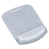 Plushtouch Mouse Pad With Wrist Rest, 7 1-4 X 9 3-8 X 1, Gray-white Lattice