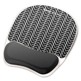 Photo Gel Wrist Rest With Microban, 7 7-8 X 9 1-4 X 7-8, Black-white