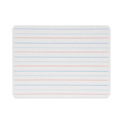 Magnetic Two-sided Red And Blue Ruled Dry Erase Board, 12 X 9, Ruled White Front/unruled White Back, 12/pack