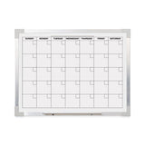 Framed Calendar Dry Erase Board, 24 X 18, White Surface, Silver Aluminum Frame