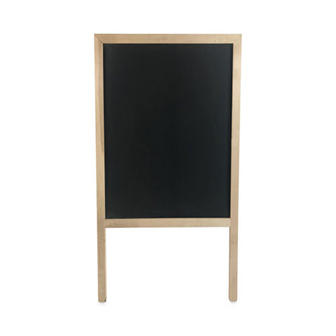 Black Chalkboard Marquee, 24 X 42, Black Surface, Natural Wood Frame