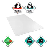 Cleartex Megamat Heavy-duty Polycarbonate Mat For Hard Floor-all Carpet, 46 X 53, Clear