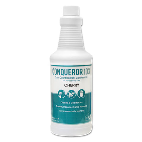 Conqueror 103 Odor Counteractant Concentrate, Cherry, 32 Oz Bottle, 12-carton