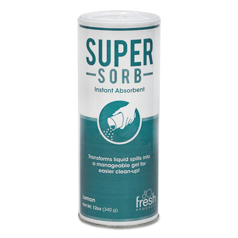 Super-sorb Liquid Spill Absorbent, Powder, Lemon-scent, 12 Oz. Shaker Can