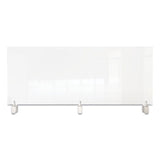 Clear Partition Extender With Attached Clamp, 48 X 3.88 X 18, Thermoplastic Sheeting