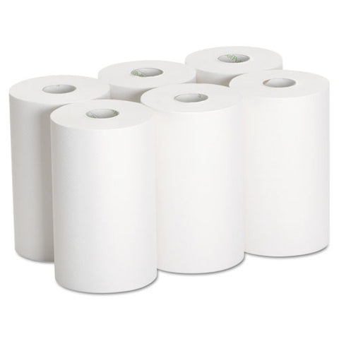 Hardwound Paper Towel Roll, Nonperforated, 9 X 400ft, White, 6 Rolls-carton