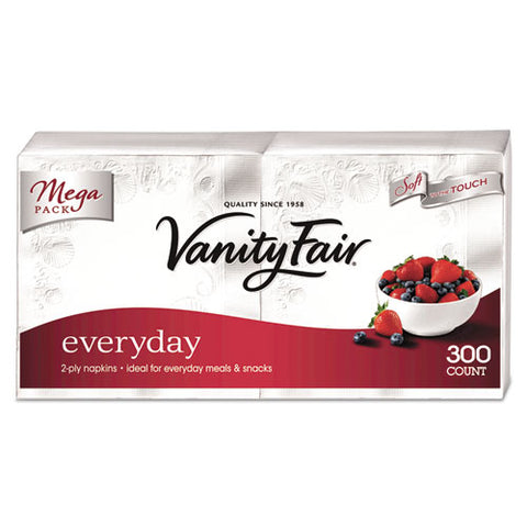 Vanity Fair Everyday Dinner Napkins, 2-ply, White, 300-pack