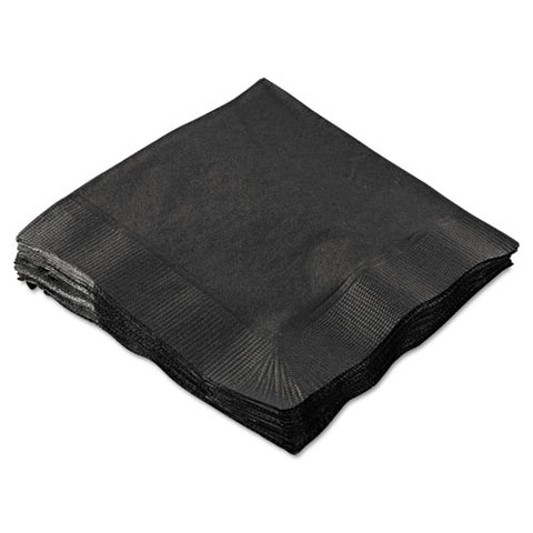 Beverage Napkins, 2-ply, 9 1-2 X 9 1-2, Black, 1000-carton