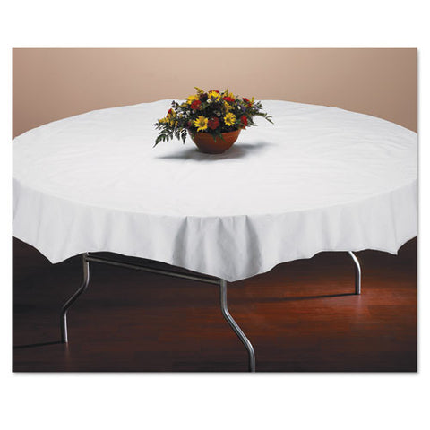 Tissue-poly Tablecovers, 82" Diameter, White, 25-carton