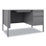 Teachers Pedestal Desks, One Right-hand Pedestal: Box/file Drawers, 48" X 30" X 29.5", White/platinum