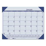 Recycled Ecotones Ocean Blue Monthly Desk Pad Calendar, 22 X 17, 2021