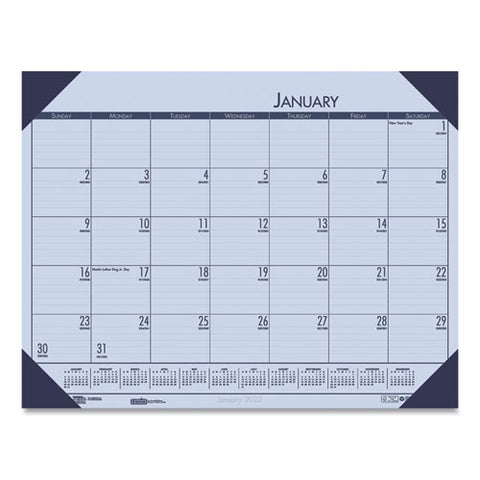 Recycled Ecotones Sunset Orchid Monthly Desk Pad Calendar, 22 X 17, 2021