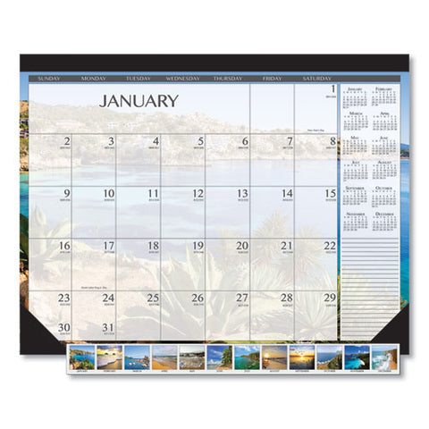 Earthscapes Seascapes Desk Pad Calendar, 18.5 X 13, 2021