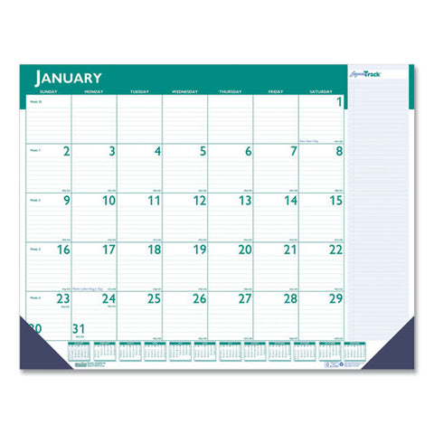 Express Track Monthly Desk Pad Calendar, 22 X 17, 2022-2023