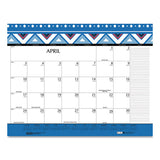 100% Recycled Geometric Desk Pad Calendar, 22 X 17, 2021