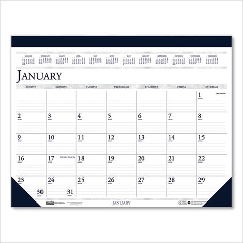 Recycled Two-color Monthly Desk Pad Calendar, 18.5 X 13, 2021