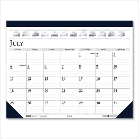 100% Recycled Academic Desk Pad Calendar, 14-month, 22 X 17, 2021-2022