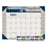 Recycled Motivational Photographic Monthly Desk Pad Calendar, 22 X 17, 2022