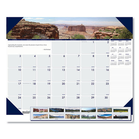 Recycled Mountains Of The World Photo Monthly Desk Pad Calendar, 22 X 17, 2021