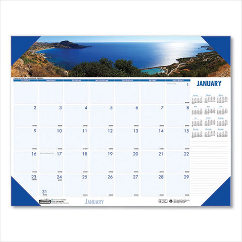 Recycled Coastlines Photographic Monthly Desk Pad Calendar, 18.5 X 13, 2022