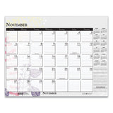 100% Recycled Contempo Desk Pad Calendar, 22 X 17, Wild Flowers, 2021