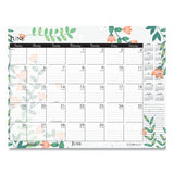 100% Recycled Contempo Desk Pad Calendar, 22 X 17, Wild Flowers, 2021