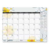 100% Recycled Contempo Desk Pad Calendar, 22 X 17, Wild Flowers, 2021