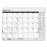 100% Recycled Contempo Desk Pad Calendar, 22 X 17, Wild Flowers, 2021