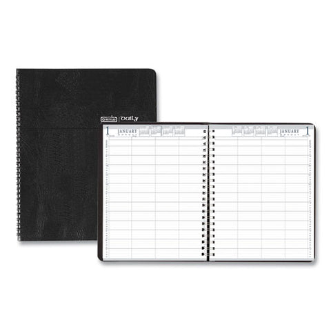 Eight-person Group Practice Daily Appointment Book, 11 X 8.5, Black, 2022