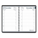 Daily Appointment Book, 15-minute Appointments, 8 X 5, Black, 2022