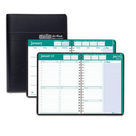 Recycled Express Track Weekly-monthly Appointment Book, 11 X 8.5, Black, 2022-2023